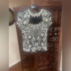 Black and Silver Embellished Top